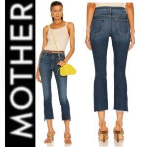 Mother The Insider Crop Step Fray Jeans Girl Crush Size 28 Mid Wash
